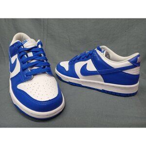 Nike Boys Dunk Low (GS) Sneakers Leather White Hyper Royal Size 4.5 NEW NO BOX!